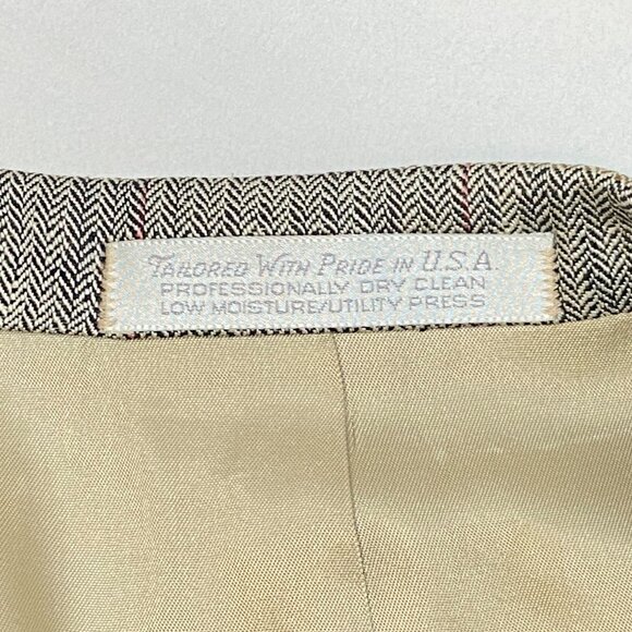 Vintage Southampton USA Tweed Stripe 100% Silk Suit Blazer Jacket Gold Black 44L - Picture 12 of 12
